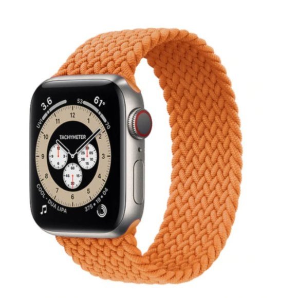 NEW Light Orange Braided Solo Loop For Apple Watch - Picture 1 of 4